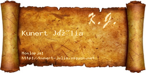 Kunert Júlia névjegykártya